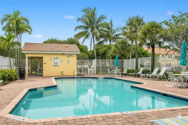 a view of a park with a slide