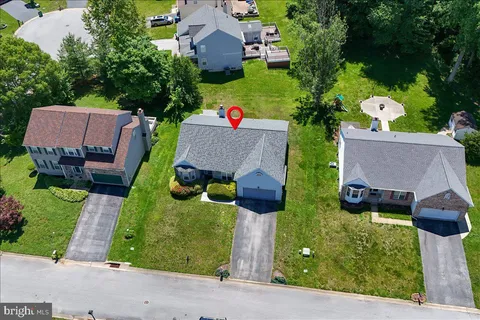 an aerial view of a house