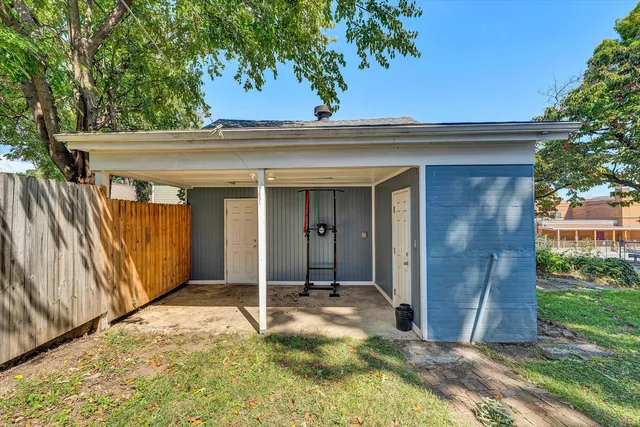 a backyard of a house with lots of green space
