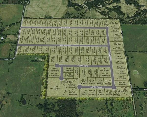 a view of a lake with houses in back