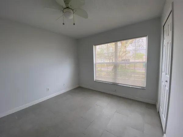 an empty room with a window