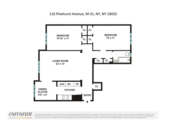 $737,000 | 116 Pinehurst Avenue, Unit M31 | Hudson Heights