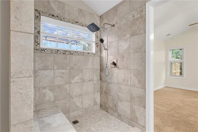 a bathroom with a shower