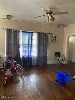 1096 Eddy Road Cleveland, OH 44108 - Photo 2 of 4 Miscellaneous room with hardwood / wood-style floors and ceiling fan