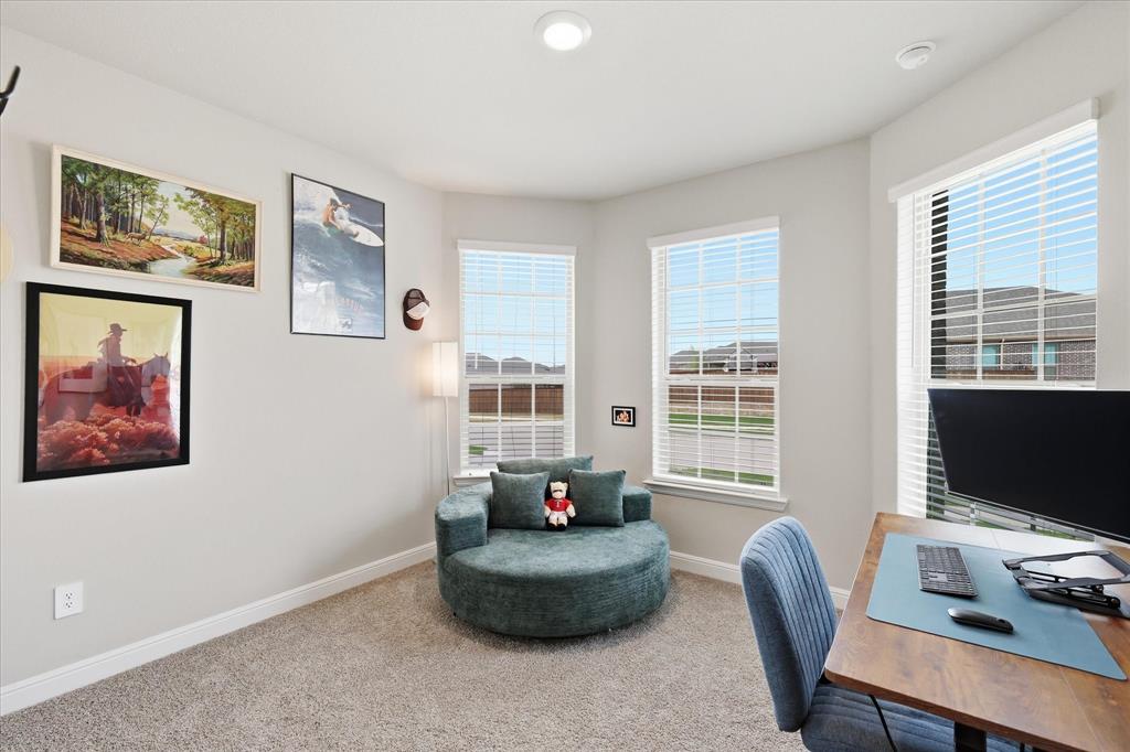 Recessed lighting, light gray wall paint, and carpet flooring