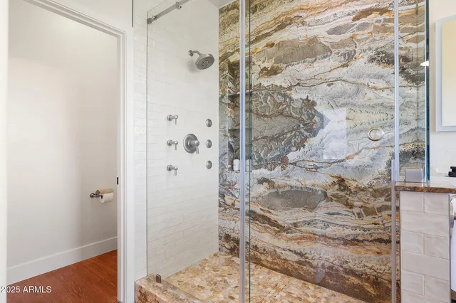 a bathroom with a shower
