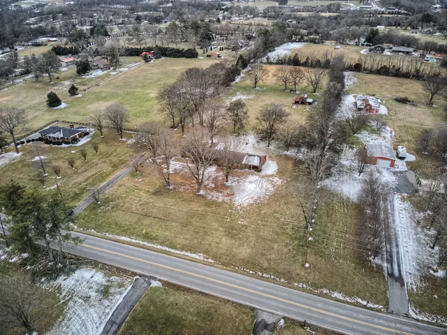 a view of a yard with trees