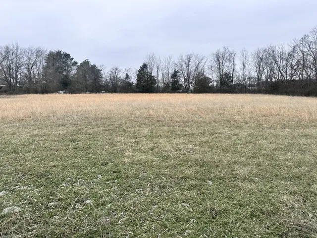 a front view of building with trees