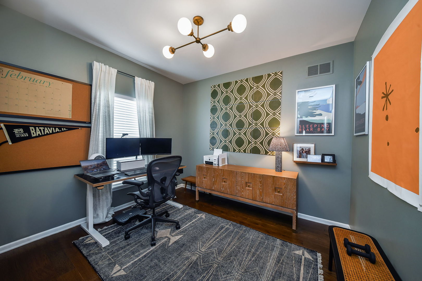 713 Elizabeth Street Elburn, IL 60119 - Photo 16 of 31 a view of workspace with wooden floor windows