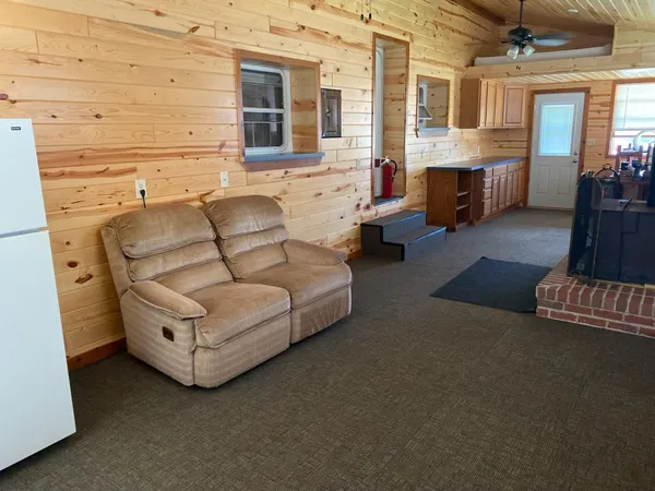 a living room with furniture