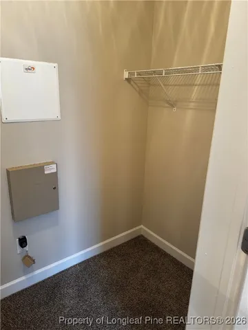 a view of small space with empty racks