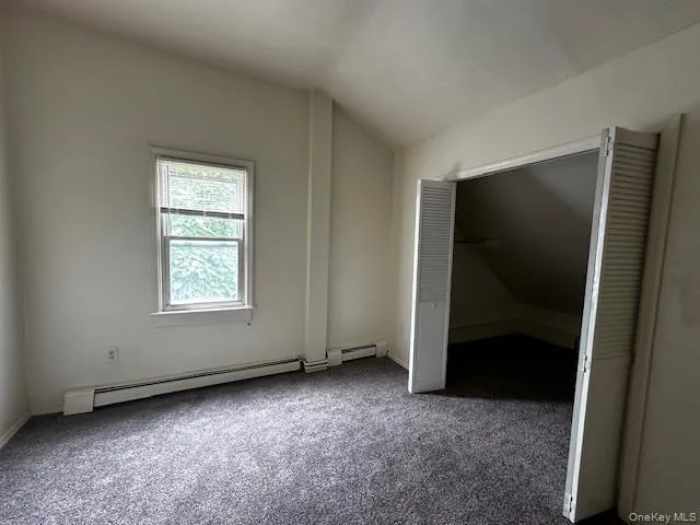 an empty room with closet