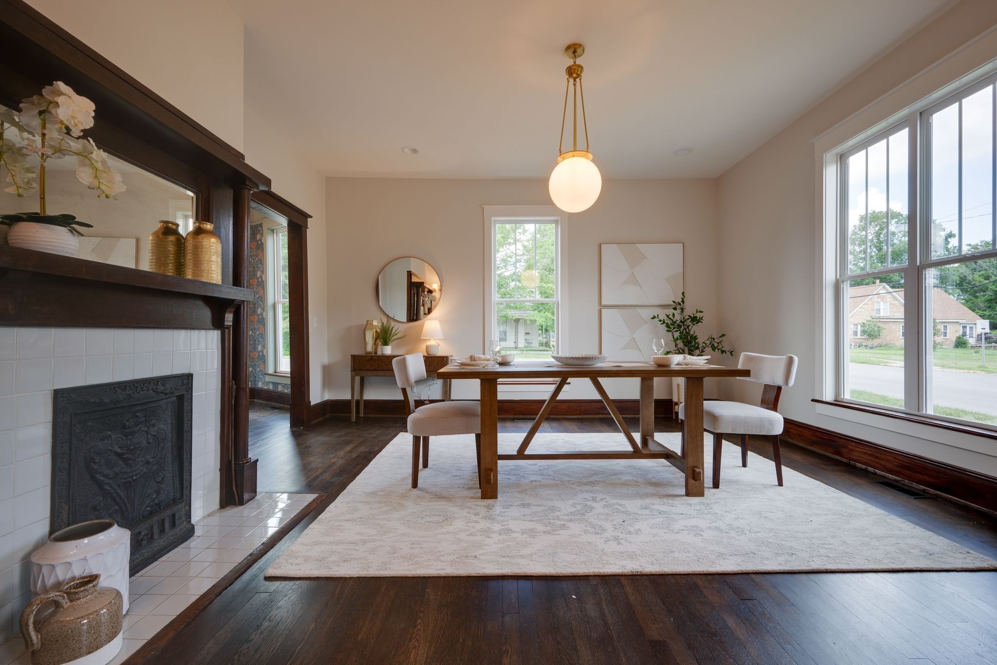 414 West College Street Dickson, TN 37055 - Photo 7 of 53 a living room with furniture a window and a fireplace