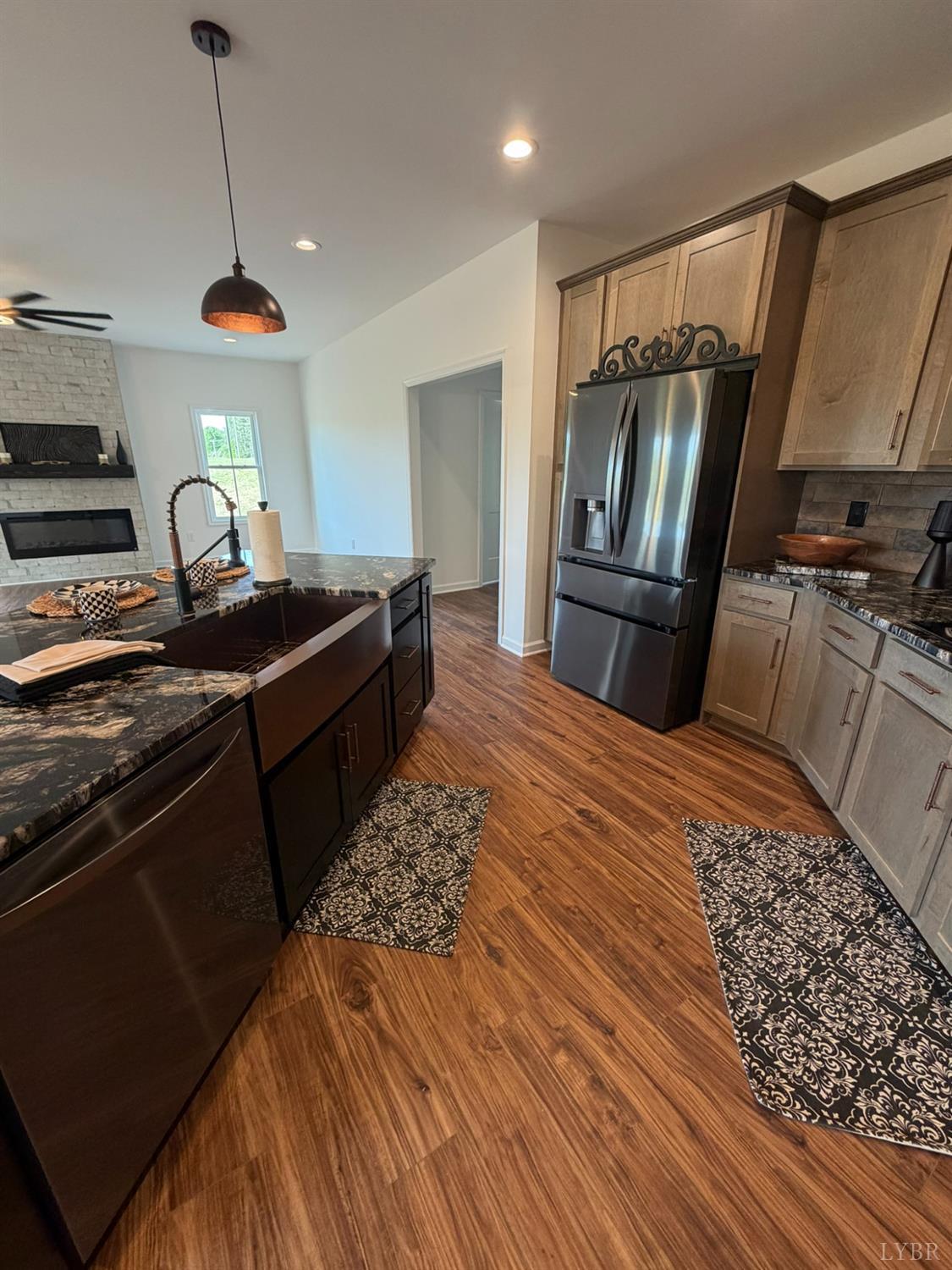 405 Hixburg Road Pamplin, VA 23958 - Photo 17 of 73 a kitchen with stainless steel appliances granite countertop a refrigerator stove and sink