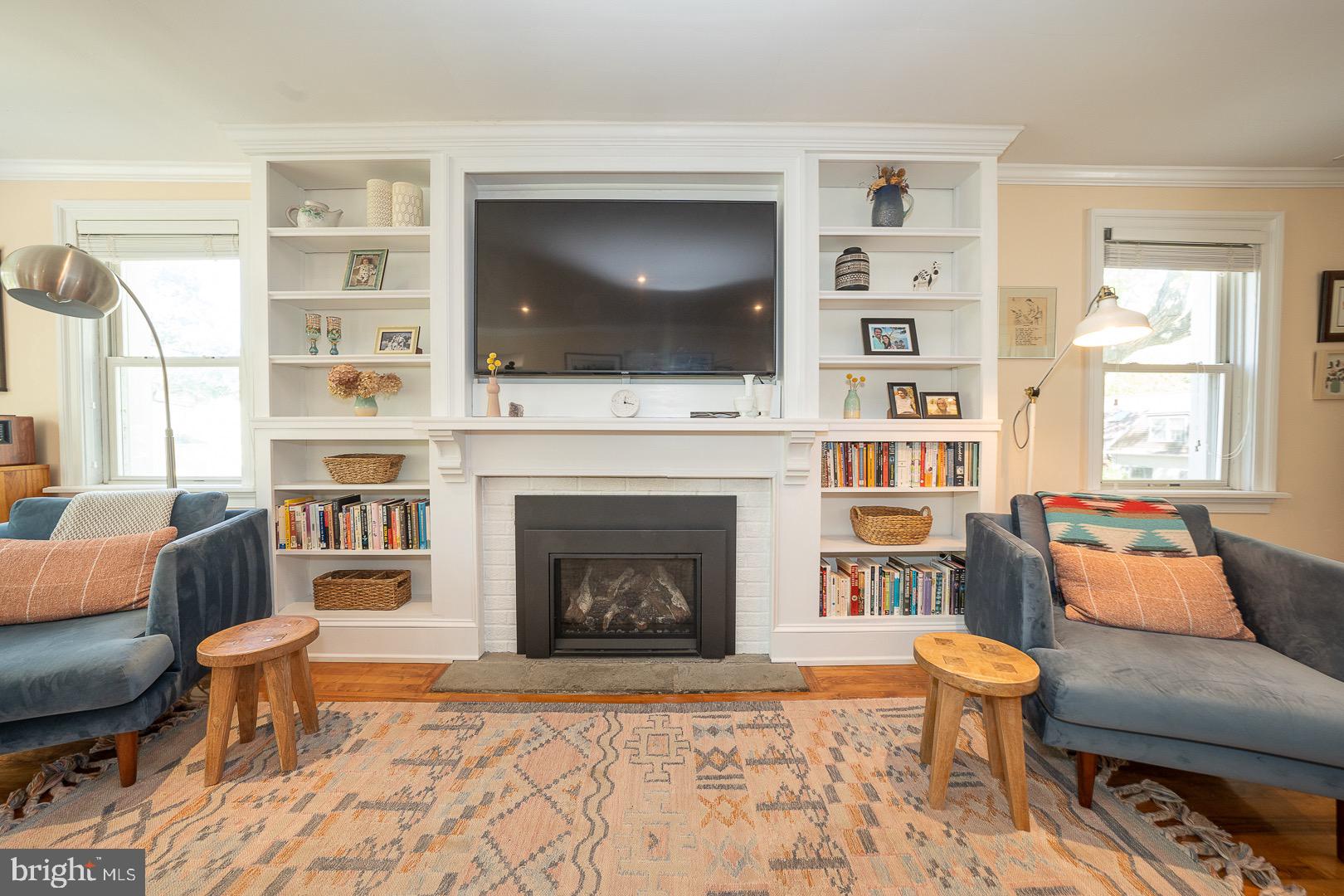 107 Radnor Road Wayne, PA 19087 - Photo 6 of 42 Family Room with Built-ins and a Gas Fireplace