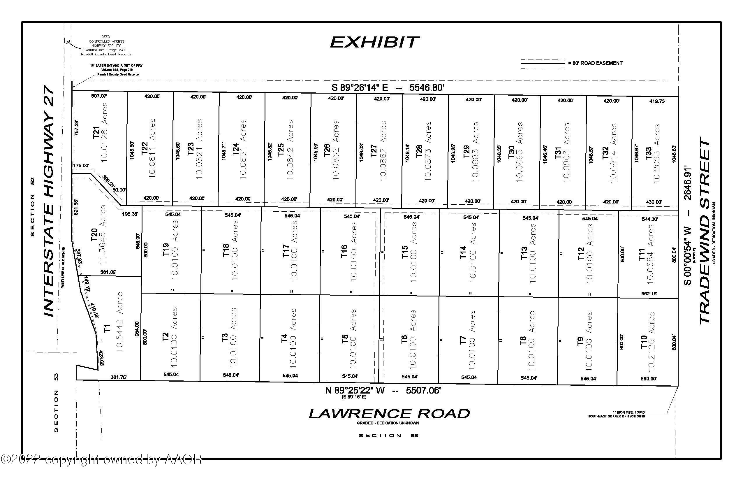 T7 I 27 And Lawrence Rd Canyon Canyon, TX 79015 - Photo 1 of 1 Tract Map