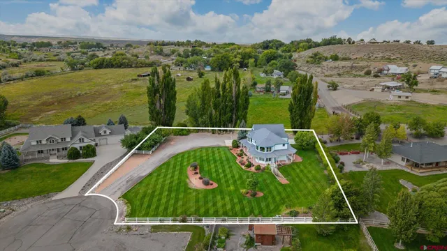 an aerial view of a house