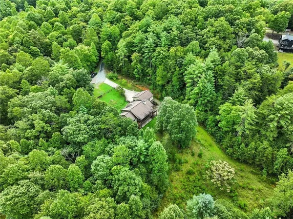 a backyard of a house with lots of green space and a fountain