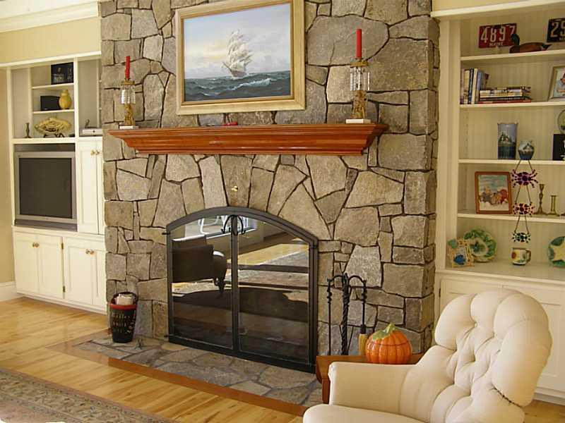 54 Stone Cove Road East Boothbay, ME 04544 - Photo 4 of 17 Living Room. Living Room Fireplace
