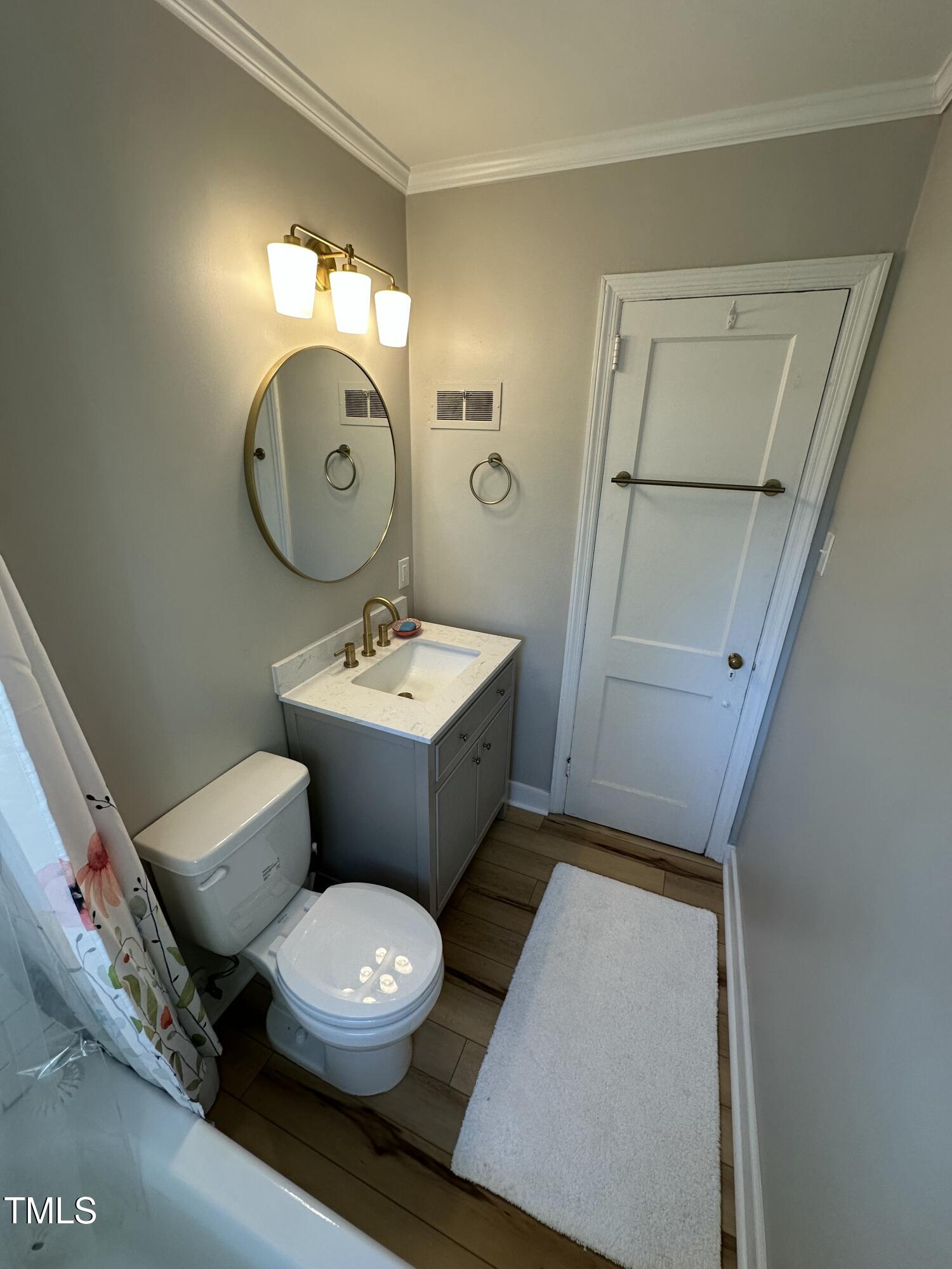 1304 East Jones Street Raleigh, NC 27610 - Photo 6 of 12 a bathroom with a toilet a sink and mirror