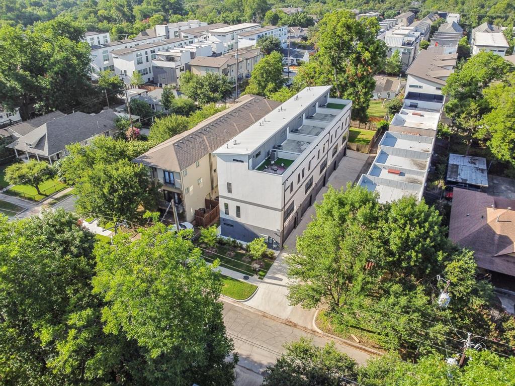 5810 Hudson Street, Unit 105 Dallas, TX 75206 - Photo 23 of 33 an aerial view of a house with a yard and potted plants