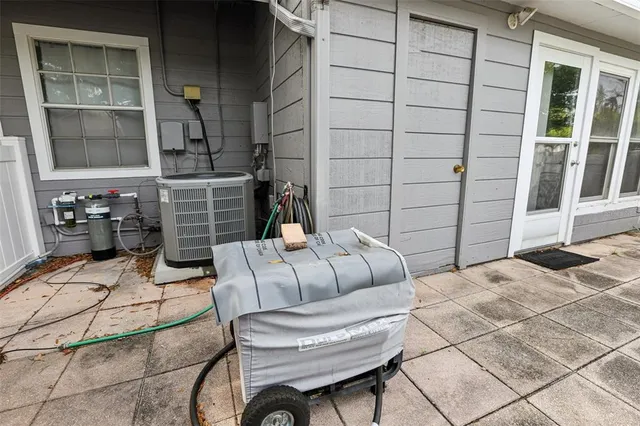 a outdoor space with patio furniture