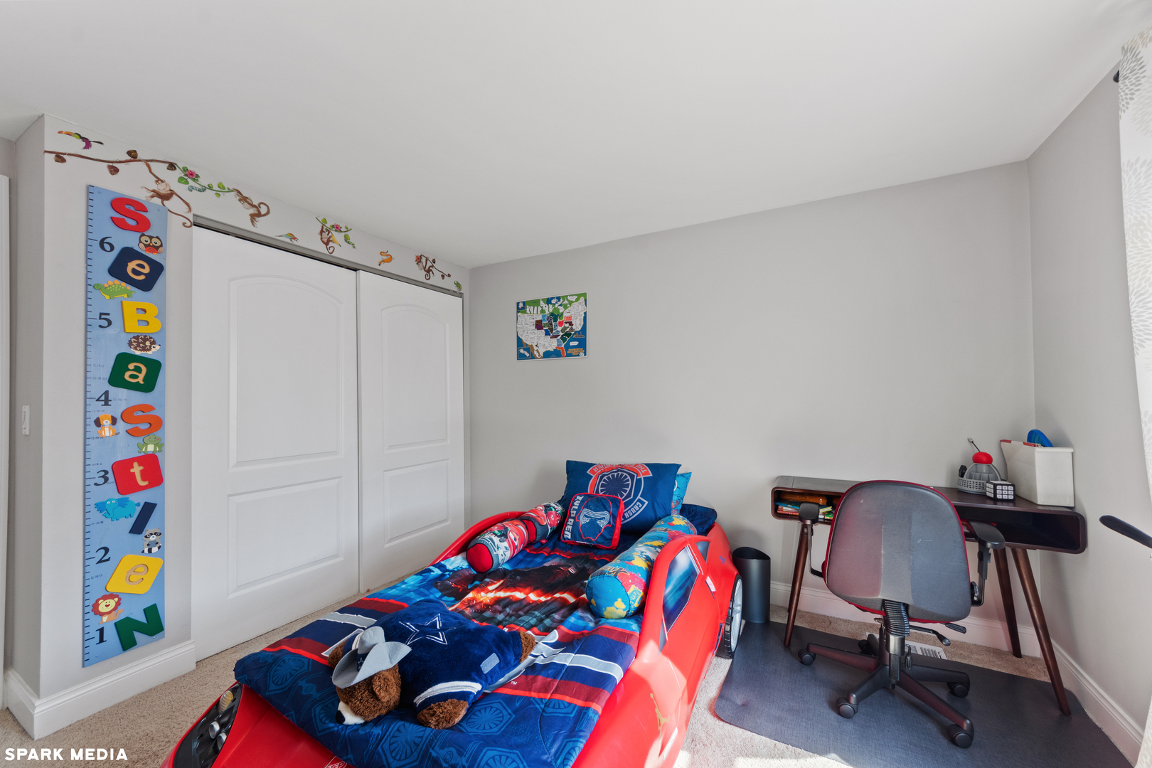 7612 Manchester Manor Hanover Park, IL 60133 - Photo 20 of 30 a bedroom with a bed and a workspace