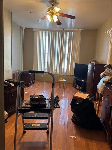 a kitchen with furniture and a stove