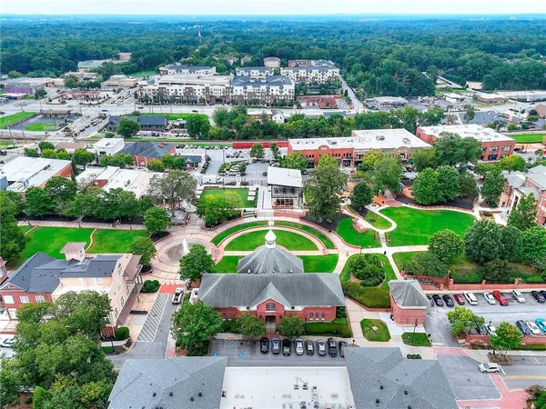 an aerial view of a city