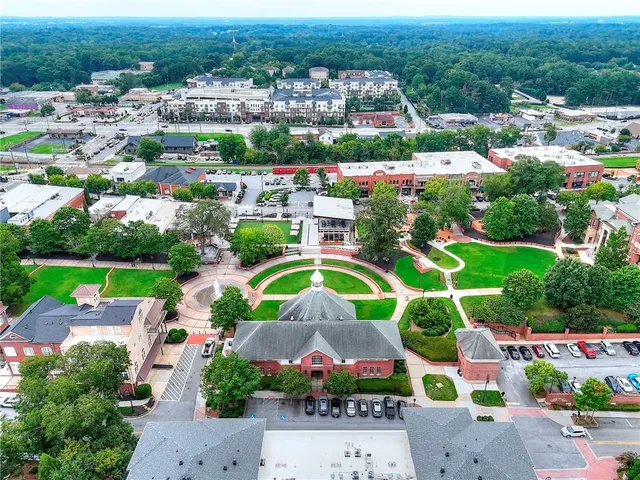 an aerial view of a city
