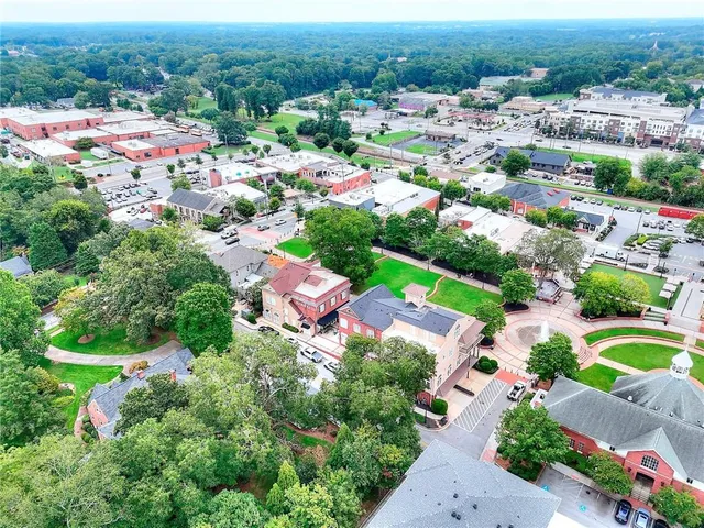 an aerial view of multiple house