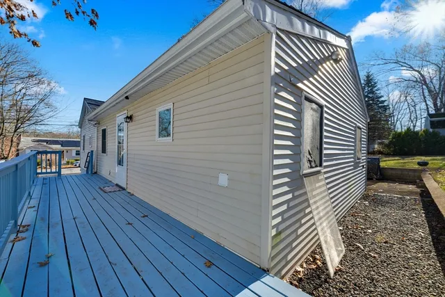 a view of deck and wooden floor