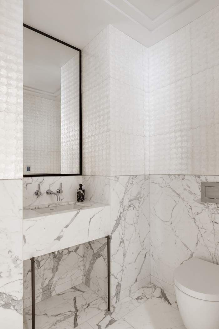 40 Bleecker Street, Unit 5D Manhattan, NY 10012 - Photo 10 of 17 a bathroom with a sink and a mirror