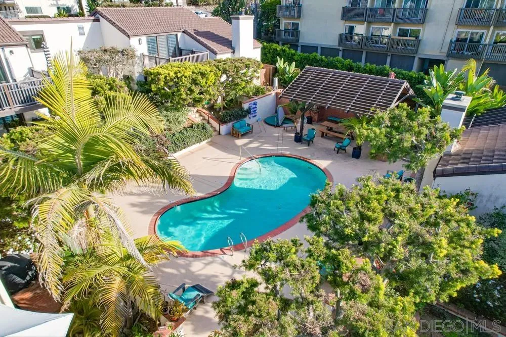 141 Sea Cliff Way Del Mar, CA 92014 - Photo 49 of 65 a view of a garden with plants and a bench