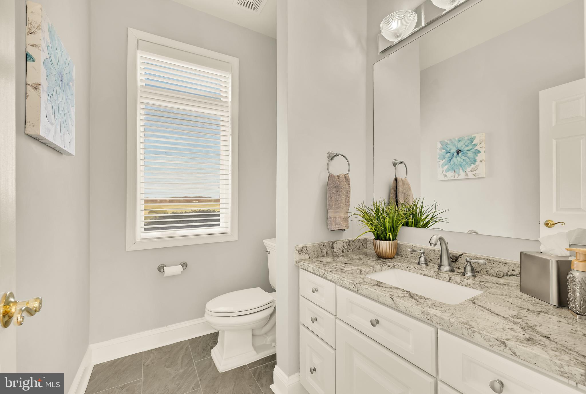 20407 Peach Tree Road Dickerson, MD 20842 - Photo 18 of 53 a bathroom with a granite countertop sink a toilet and a mirror