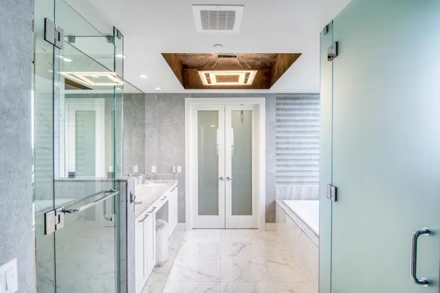 a view of a hallway with a elevator