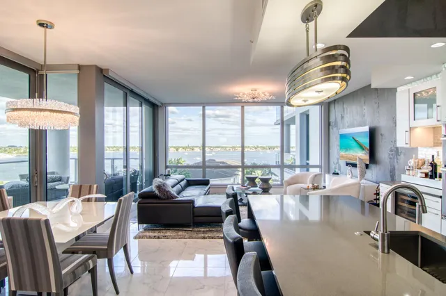 a living room with furniture