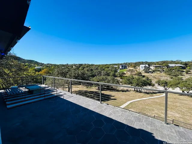 a view of a terrace with seating area