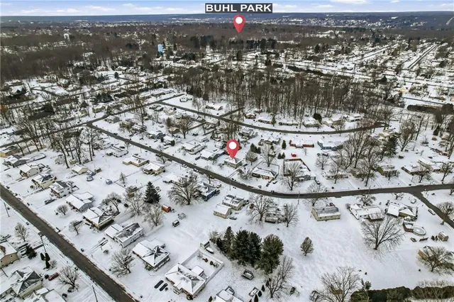 an aerial view of a city