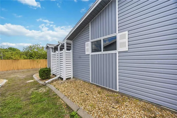 a backyard of a house