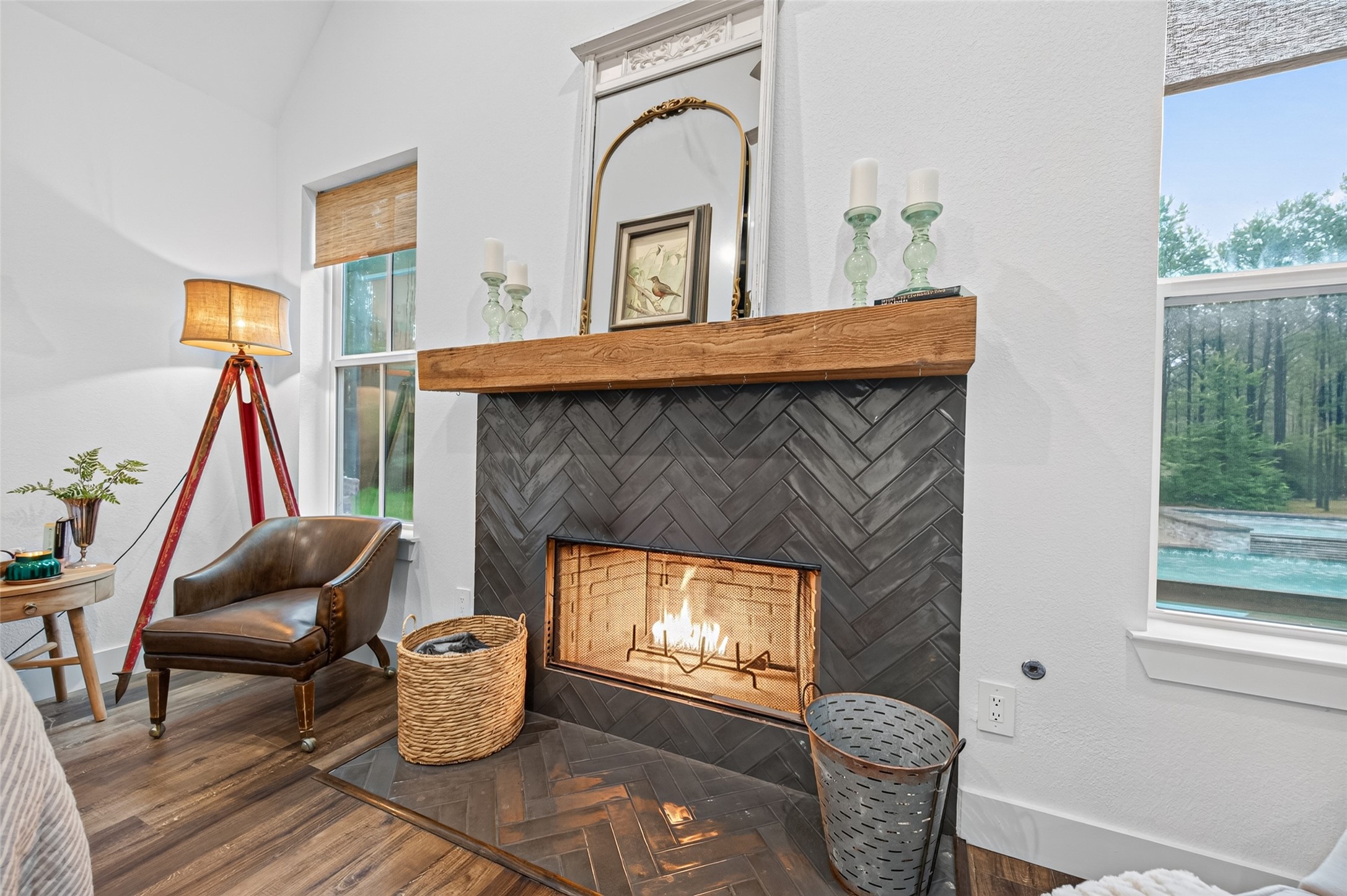 10915 Ruger Road Willis, TX 77378 - Photo 22 of 50 a living room with furniture and a fireplace