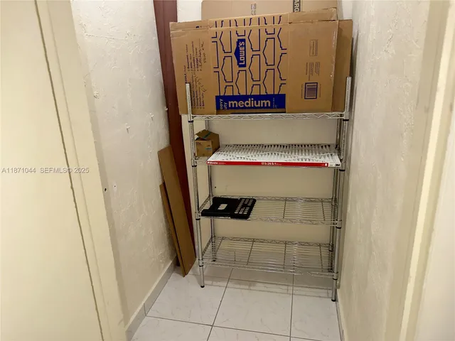 a view of a room with painted walls