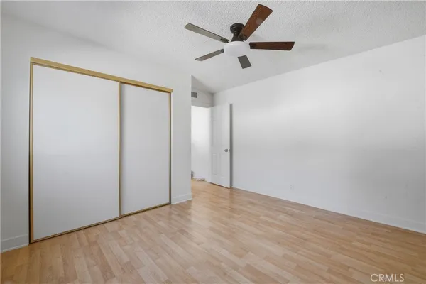an empty room with a workbench