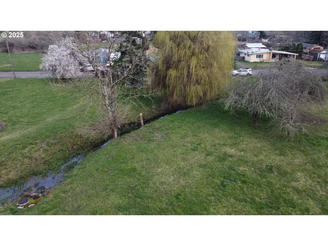 a black and white house with a yard