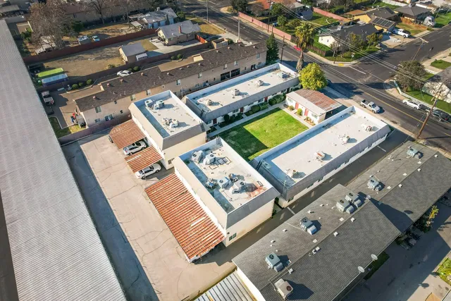 an aerial view of residential house with outdoor space
