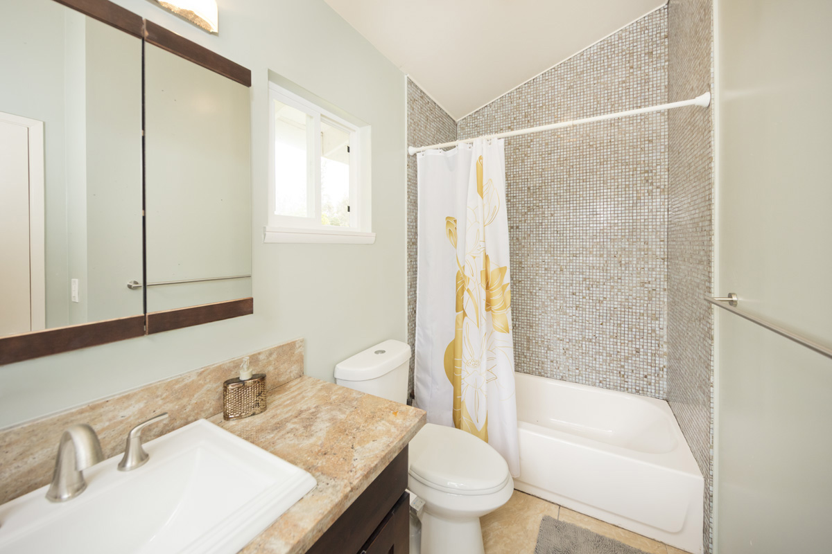12-1098 Kaimu-Makena Homestead Road Pahoa, HI 96778 - Photo 24 of 29 a bathroom with a granite countertop sink toilet and shower