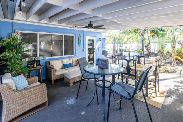 a outdoor space with furniture