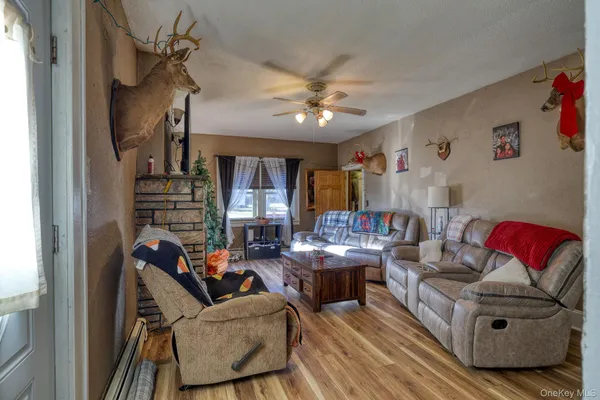 a living room with furniture