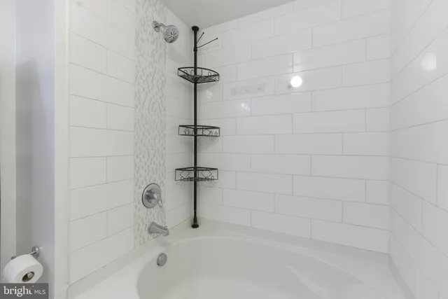 a bathroom with a shower and a bathtub