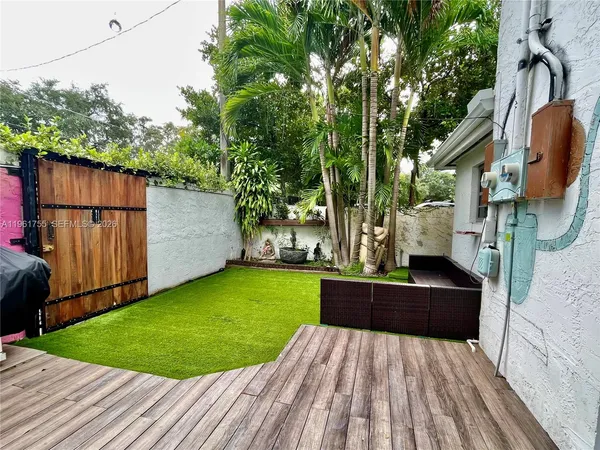 a view of outdoor space with seating